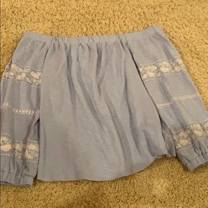 NWT blue off the shoulder shirt